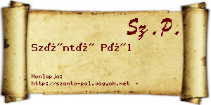 Szántó Pál névjegykártya
