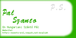 pal szanto business card
